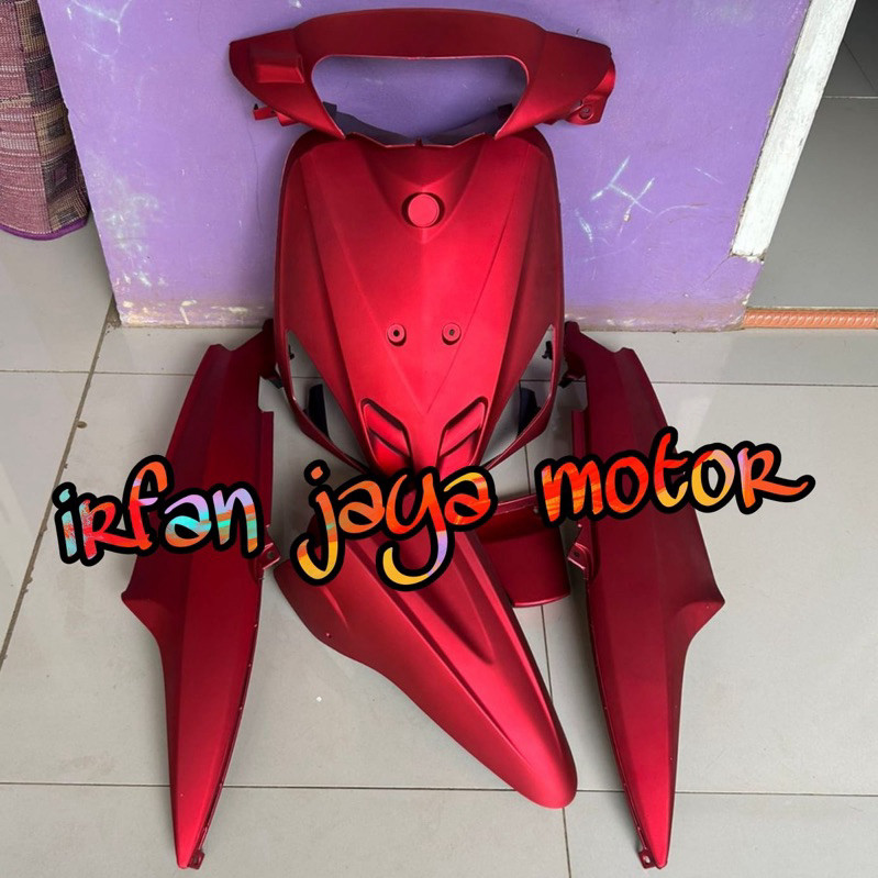 Cover body full halus Yamaha Mio Sporty merah doff