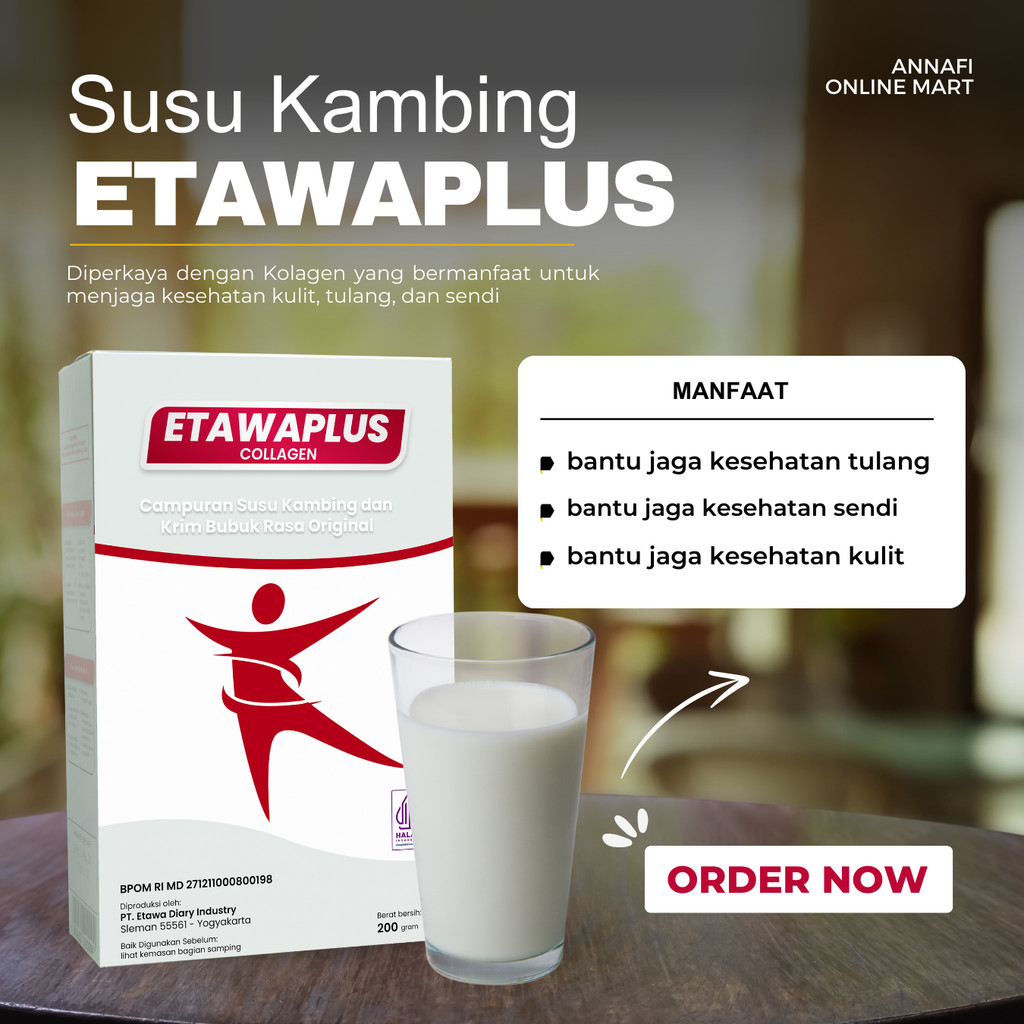 

Etawaplus Collagen Susu Kambing Etawa dan Kolagen Ikan Untuk Tulang sendi dan Mencegah Penuaan Dini