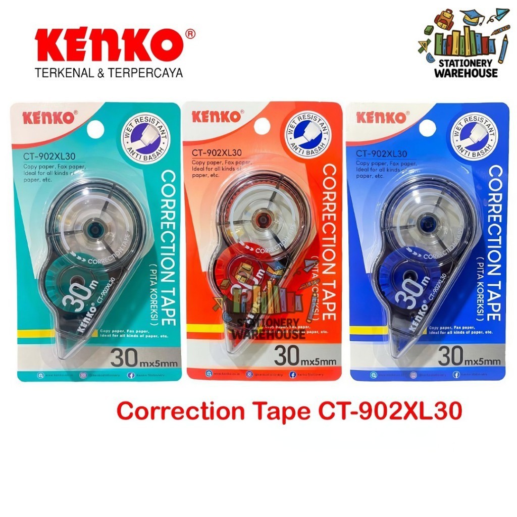 

Correction Tape Pita Koreksi KENKO CT-902XL30 30 Meter x 5 mm
