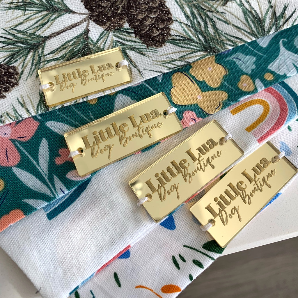 

50Pcs Personalized Tags Engraved Acrylic Mirror Tags Clothing Tags Sew On Acrylic Labels Custom Design Size For Box Labels Decor