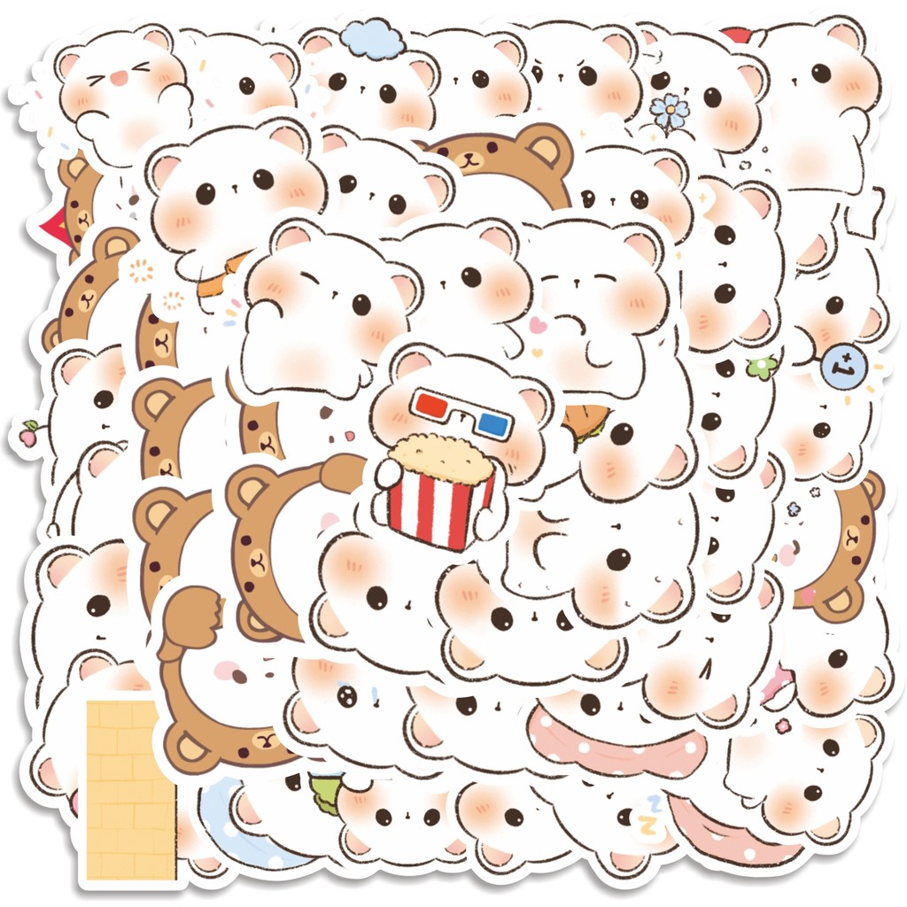 

COD 50 Pcs Stiker Kawaii Bear Cute V8 Lucu Anti Air Untuk Dekorasi Notebook Sepeda Skateboard Handphone