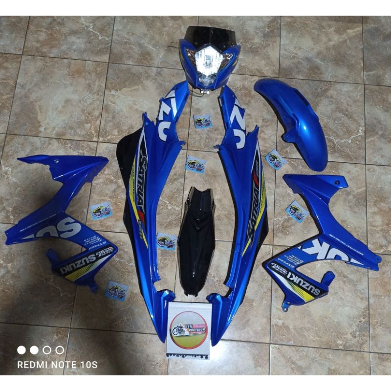 cover body Satria Fu facelift fl biru gp  ber stripping Fullset Halus