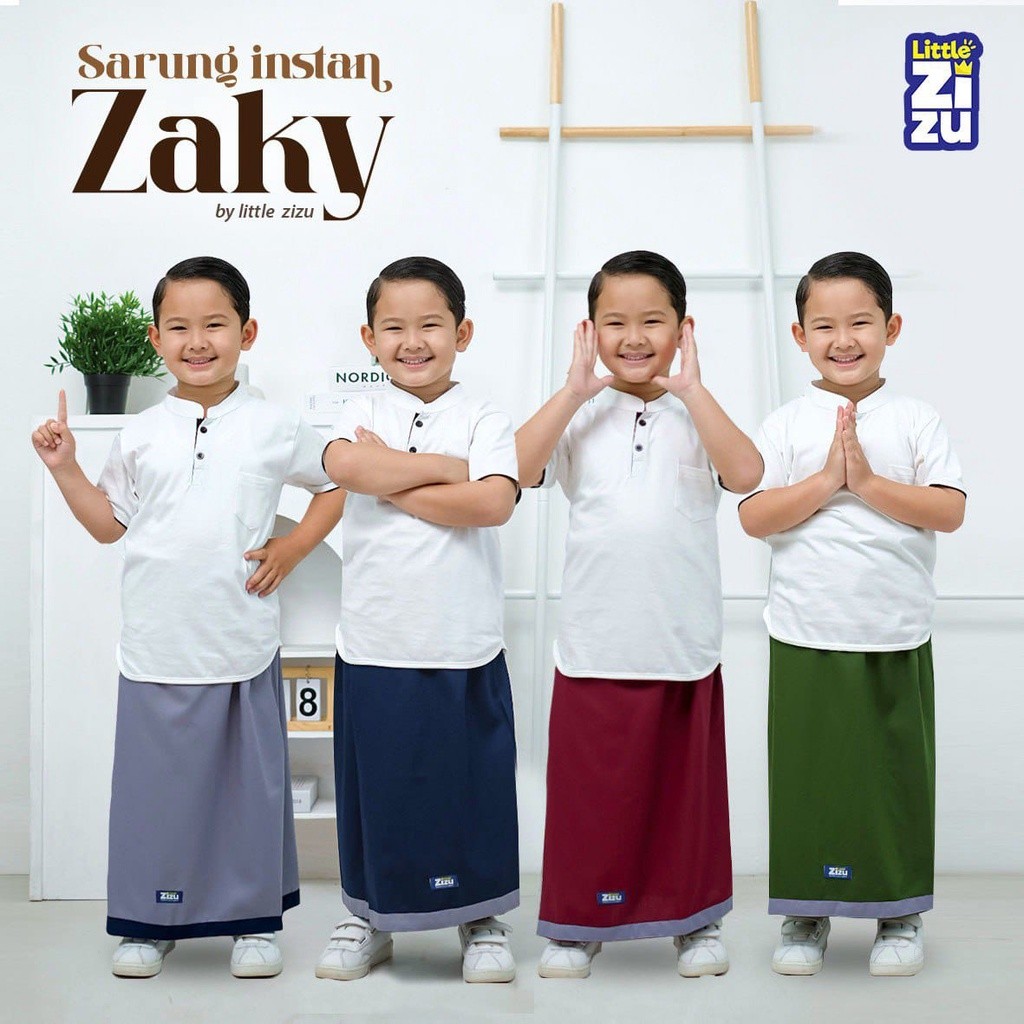 Sarung anak instan Zaky - sarung model rok bahan Toyobo original Iittle zizu