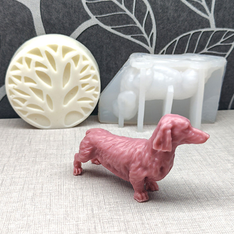 

3D Cute Dog Silicone Candle Mold DIY Dog Animal Soap Plaster Resin Crafts Cement Mould Handmade Candle Making Supplies