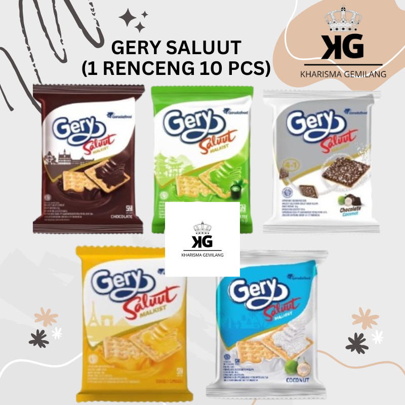 

GERY SALUT - GERY SALUT MATCHA LATTE 18 gram (1 Renceng 10 PCS) Biskuit Malkist Snack Manis Matcha