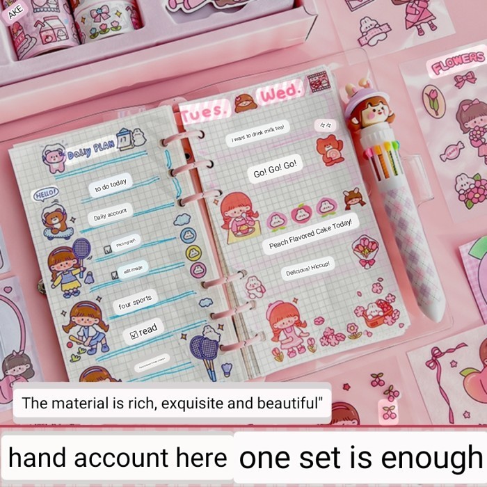 

Stationary Gift Set Kawaii/Notebook Kawai/Binder Korea/sticker momo - Rabbit Garden