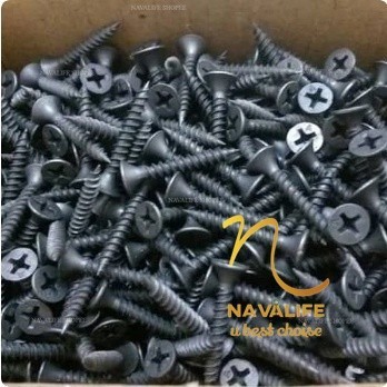 Skrup gypsum / skrup plafon  pvc / sekrup drywall hitam per kotak 1kg / baut plafon pvc