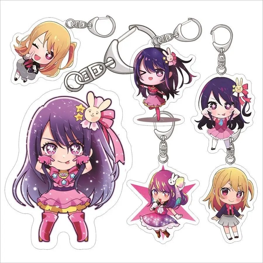 Japan Anime Oshi No Ko Keychain Kawaii Cosplay Catoon Ai Hoshino Ruby Hoshino Kana Arima Keychain fo