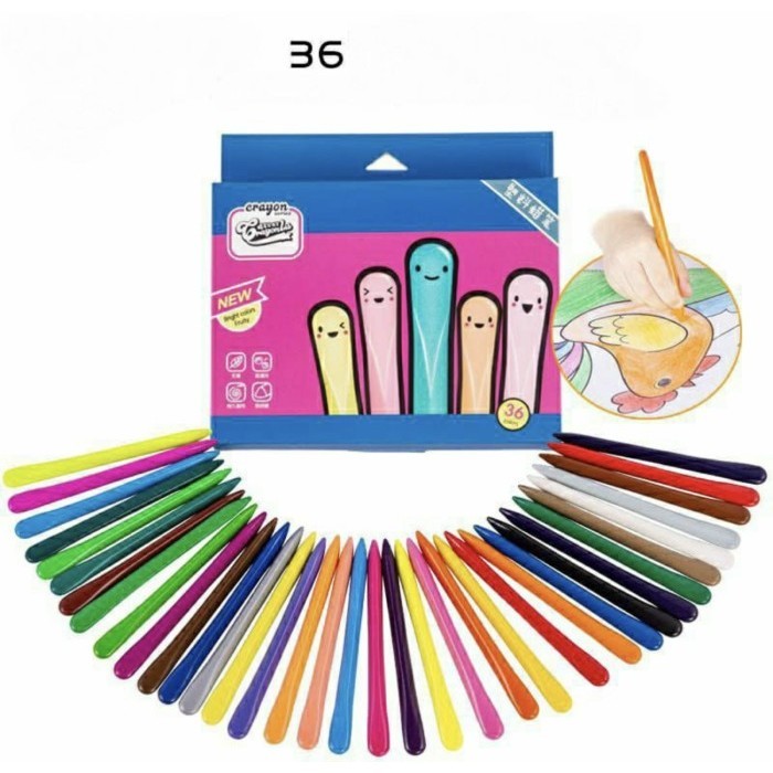 

PROMO!! -( KKM ) Crayon Warna Anti Kotor / Patah / Air untuk Anak Lab Non Toxic - CrayonPlastik24