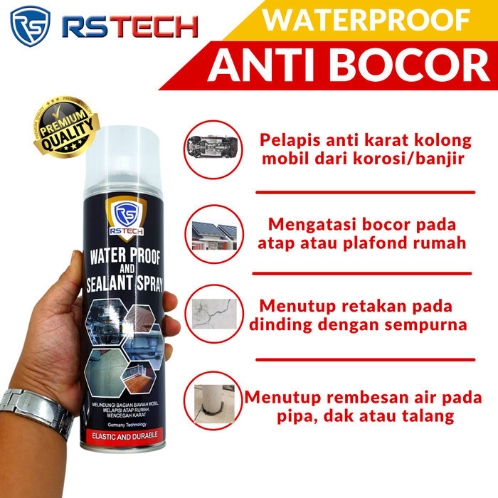 ✨READY✨ -Waterproof Spray Anti Bocor Penambal Cat Karat Plingkut Kolong Mobil - Hitam
