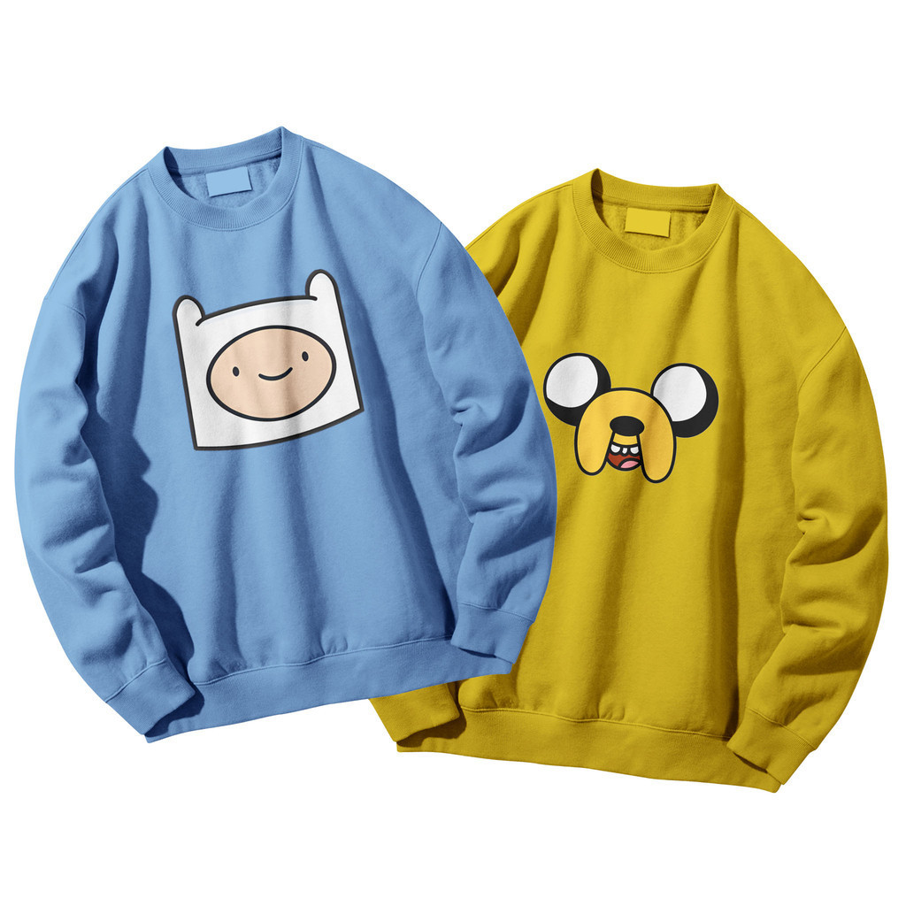 Crewneck Sweatshirt Couple Fin & Jake Adventure time sweater premium Sweater polos unisex pria dan w