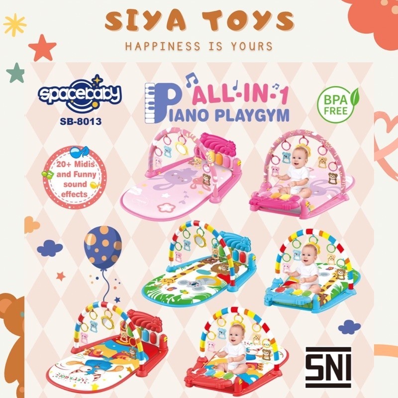 ar53ed SIYA  FREE BUBBLEWRAP MULTIFUNCTION PIANO FITNES SPACEBABY SB 8011 8013 8017 8020 PLAYGYM RAC