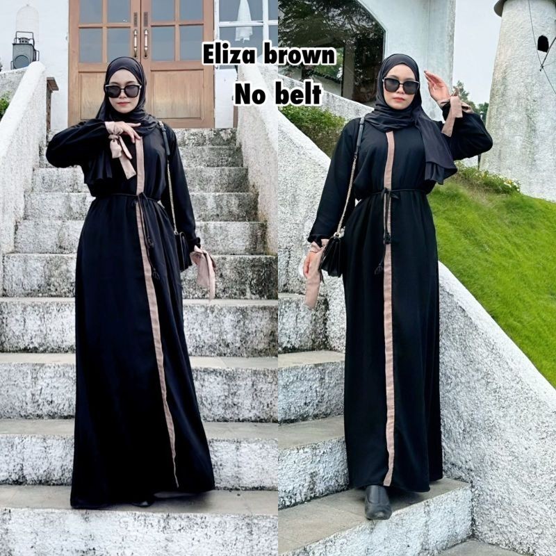 Abaya Gamis Hitam Maxy Dress fashion Muslim Dewasa Wanita Murah Turkey Dubai ELiza