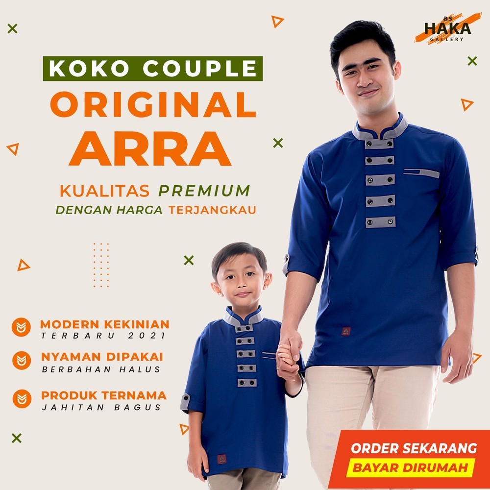 MURAH  ORI01ALY Baju Koko Dewasa Qurta Couple Cople Copel Terbaru Pakistan Turkey Cardinal Pria Anak