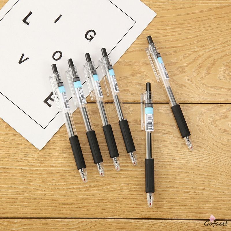 

1pc ST Head Ballpoint Korean Style Pulpen Portable Untuk Pelajar Tinta Gel Hitam Retractable-G
