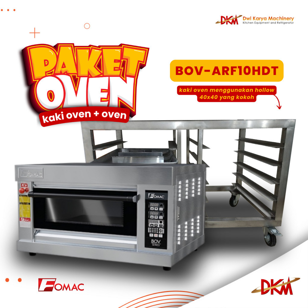 OVEN GAS DIGITAL FOMAC BOV-ARF10HDT & KAKI OVEN STAINLESS