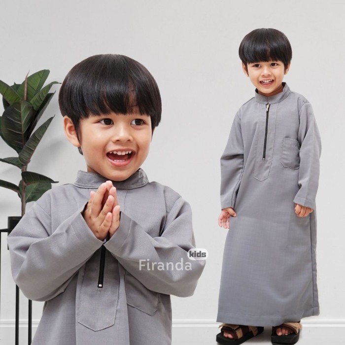 Firanda Kids Jubah Anak Muslim Laki-Laki - Gamis Jubah Anak Koko Polos - Coklat Susu, 2