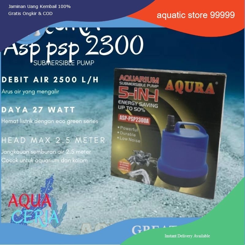 AQURA asp PSP 2300 a POMPA AQUARIUM KOLAM IKAN HIAS asp 2300