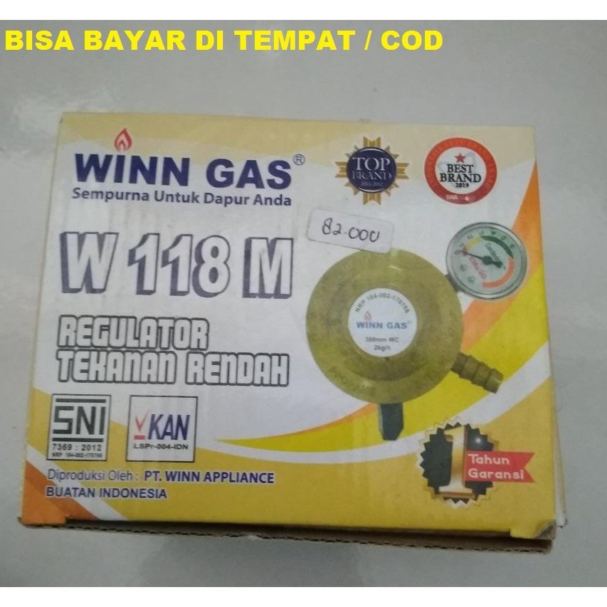 REGULATOR WIIN GAS W118M / TEKANAN RENDAH DENGAN METERAN W 118M W118 M