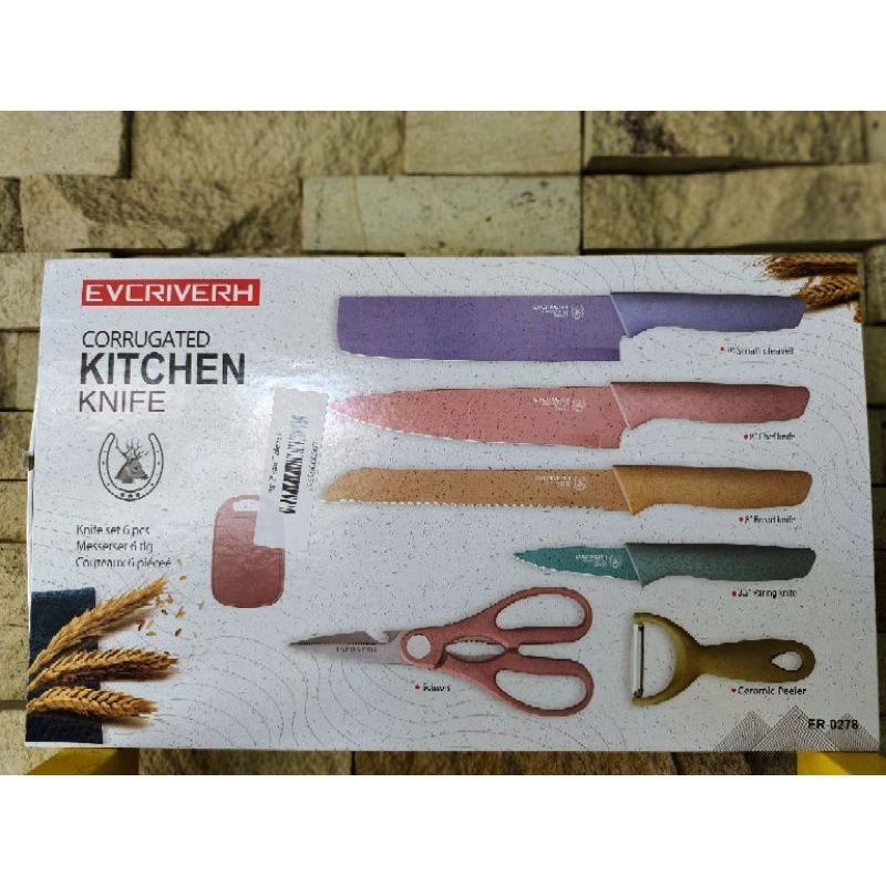 Pisau EVCRIVERH Pisau Set 7 in 1, Kitchen knife multi colour  EVCRIVERH