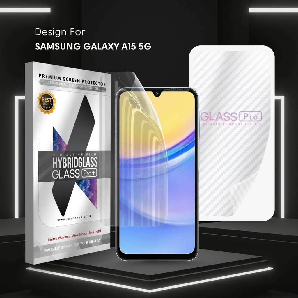 Hybrid Glass Premium Anti Gores Hydrogel Samsung Galaxy A15 5G Full Cover Screen Protector Glass Pro