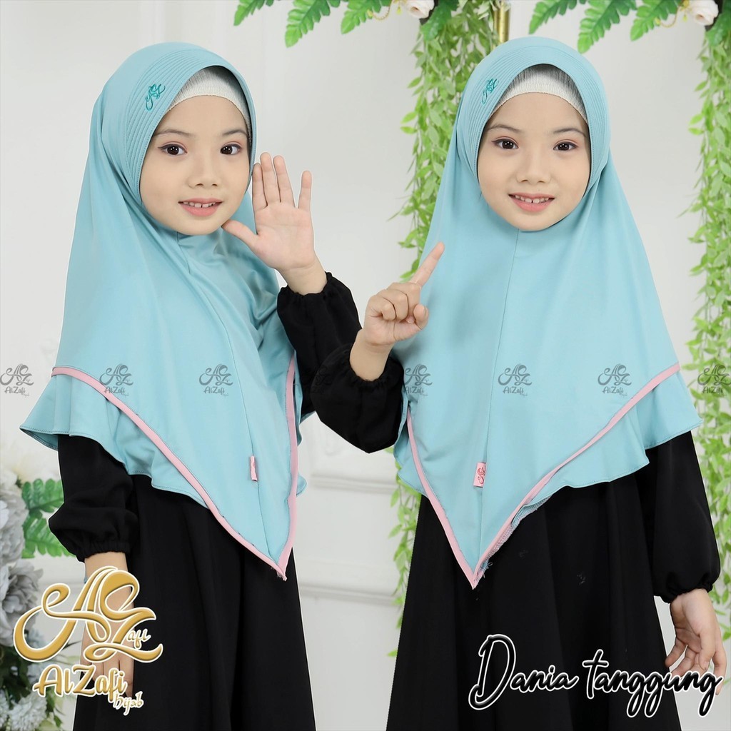 Hijab Bergo Instan Anak Dania  Kelas 3-6sd Alzafi Jersey Premium