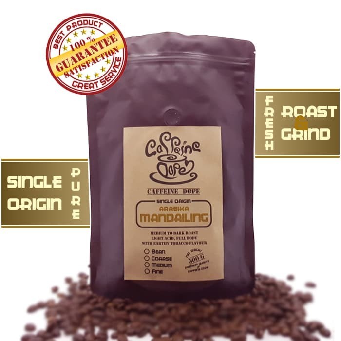 

[Coffee New] Kopi Arabika Mandailing 500 Gr Single Origin Bean/Biji & Ground/Bubuk - Bean - Biji