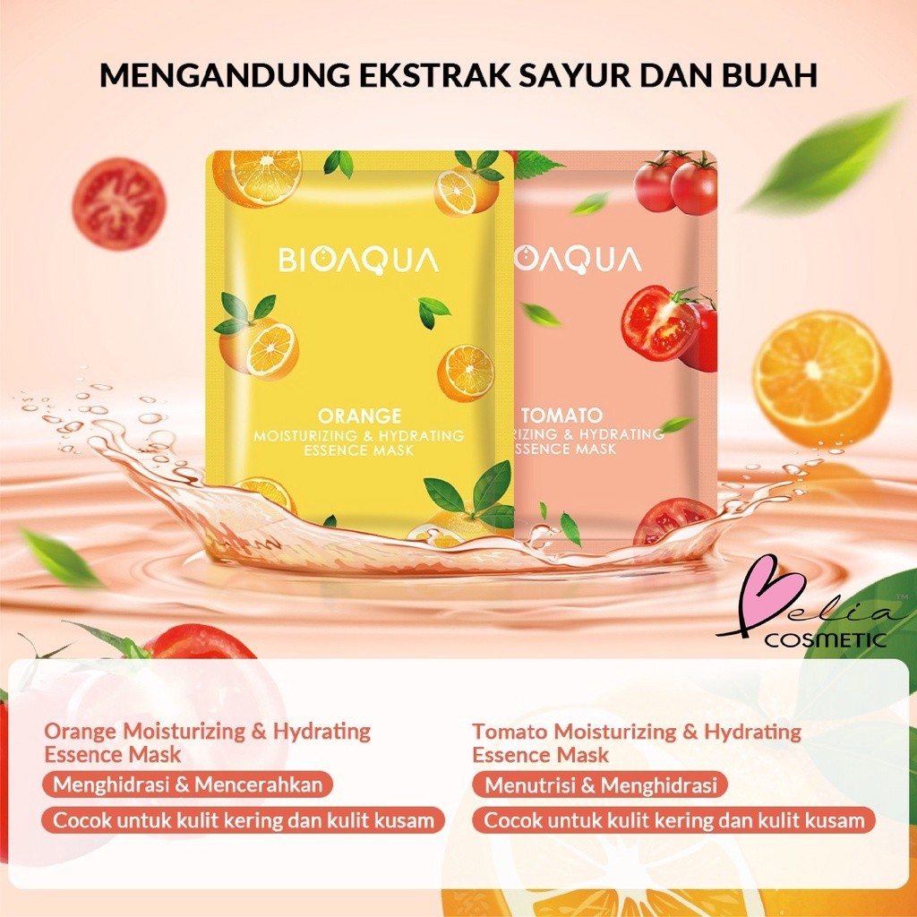 Ratu  BIOAQUA Masker Sheet Mask Vegetables and Fruits Series Natural Plant Essence Face Mask Masker 