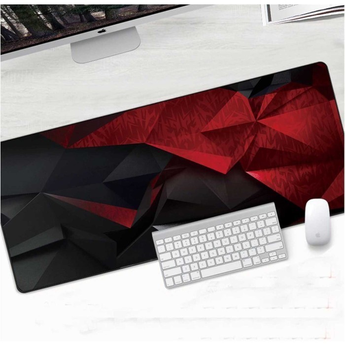 GMGY Mouse Pad Rubber Stitched Red Black Abstract 800x300x3mm K3CS8V