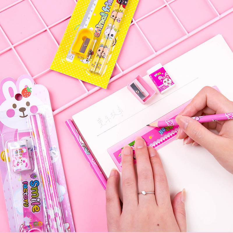 

SGB SET ALAT TULIS SEKOLAH ANAK 5 in 1 KARAKTER LUCU / MINI STATIONERY SET PENSIL PENGHAPUS PENGSERUT PENGGARIS PENCIL SHARPENER ROLLER ERASER
