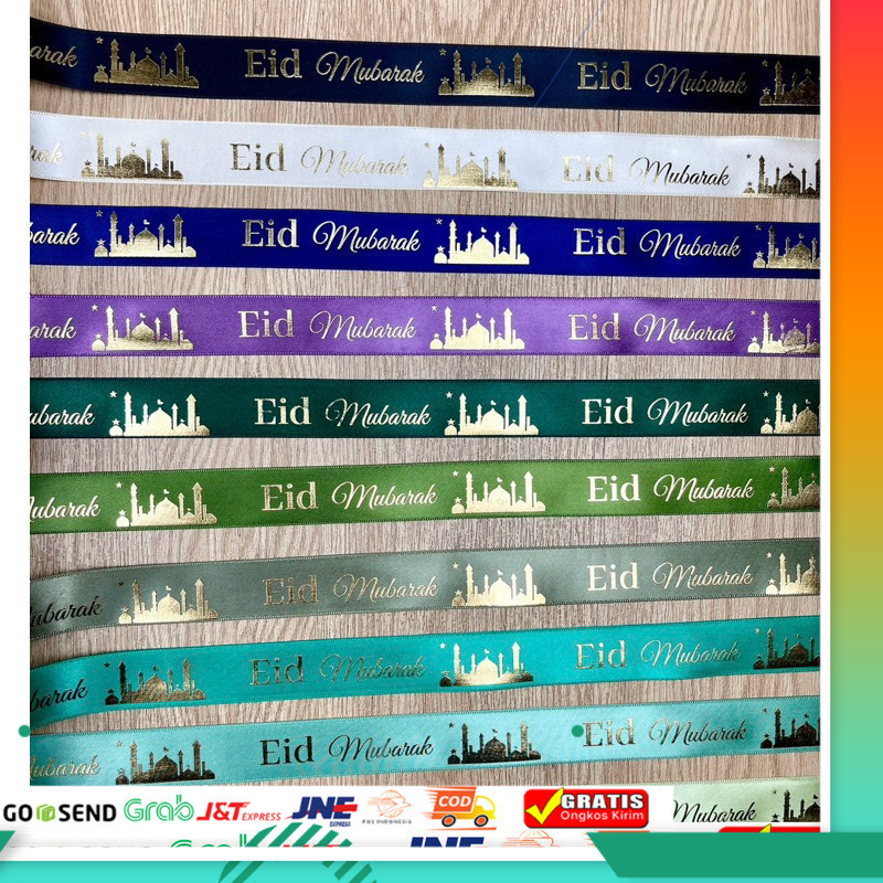 

5 Meter Pita Idul Fitri 2,5 cm Pita Lebaran Premium Pita Box Lebaran 2,5 cm (BUKAN 1 ROLL)