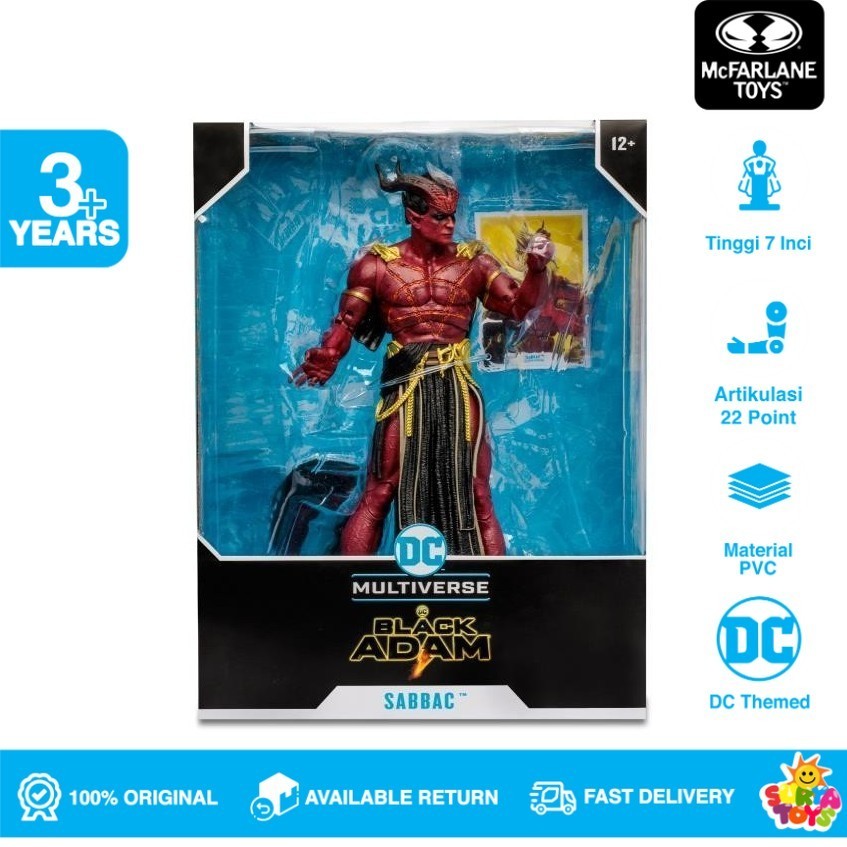 Action Figure Mcfarlane DC Multiverse Black Adam Sabbac Original - Suryatoys
