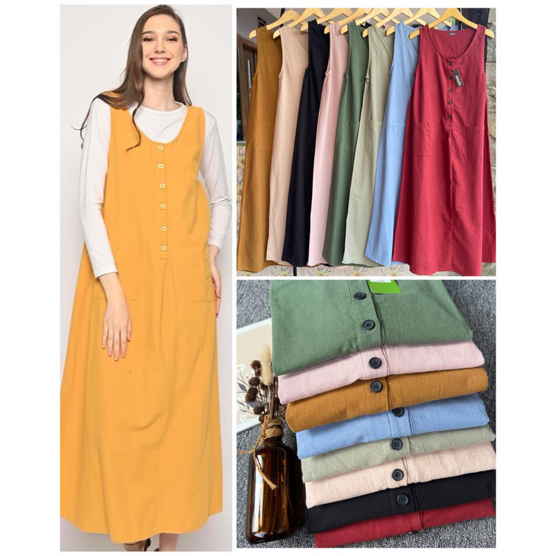 WC58KH Overall Nevada Overall Details Overall Dress Tree Cotton Overall Wanita Gamis Jumpsuit Muslim