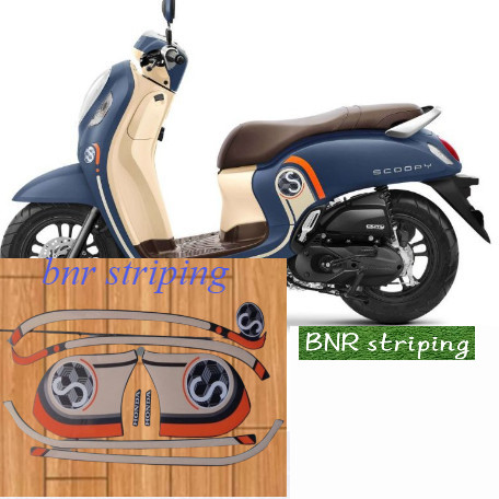Striping scopy scoopy stiker honda scoopy fi fashion thn 2020 2021 biru doff