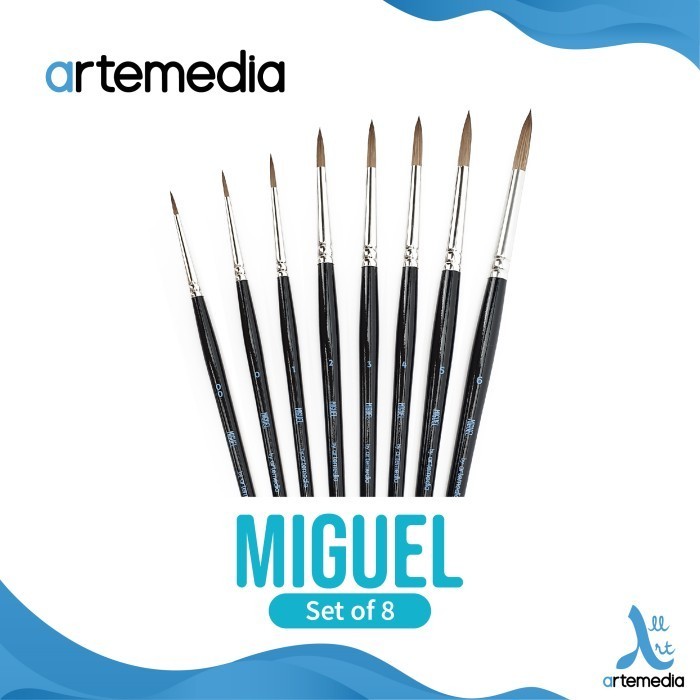 

Artemedia Miguel Round Sable-Syn Brush Set 8 Short Handle