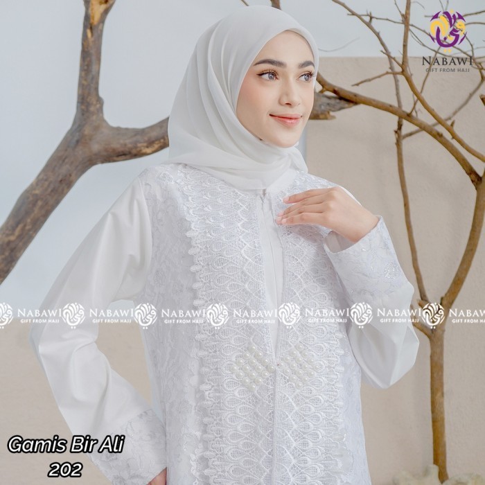 promosi toko Baju Gamis Wanita Brukat Kode 202 Gamis Putih Busana Muslim Haji Umroh - XXL