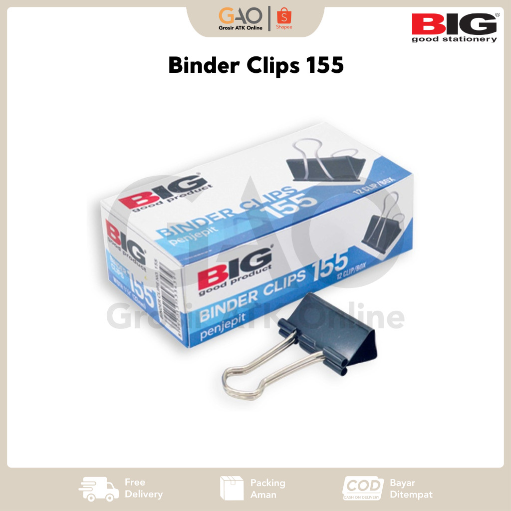 

Binder Clips 155 BIG Penjepit Kertas 155 BIG BC-155