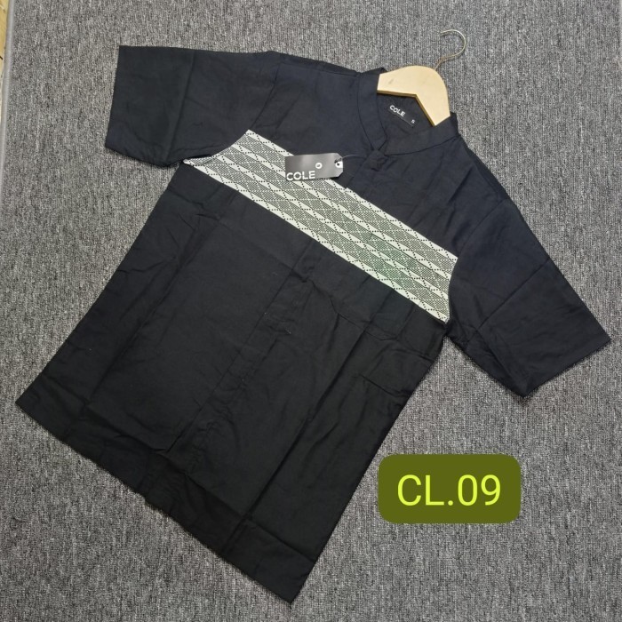 promosi Kemeja Koko Pria Dewasa Cole Busana Muslim Pria - Hitam 09, M