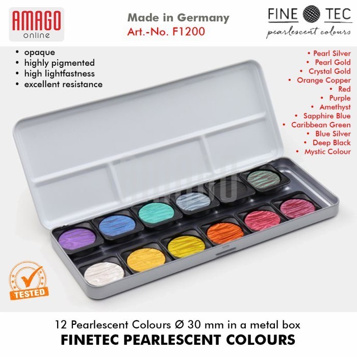 

FINETEC - Pearlescent Colours 12 pcs/set in metal box - 30mm - F1200