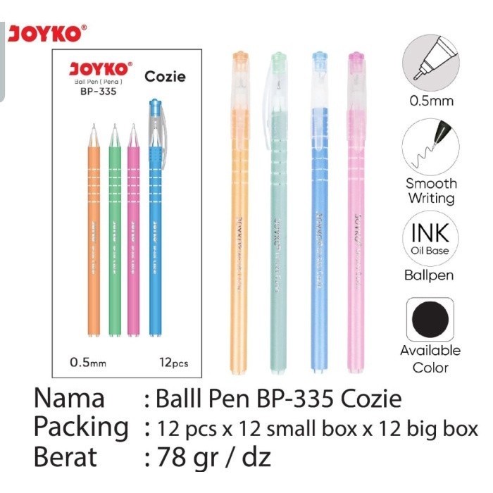 

[ATK BRO] Ball pen Joyko BP-335 Cozie (12pcs)