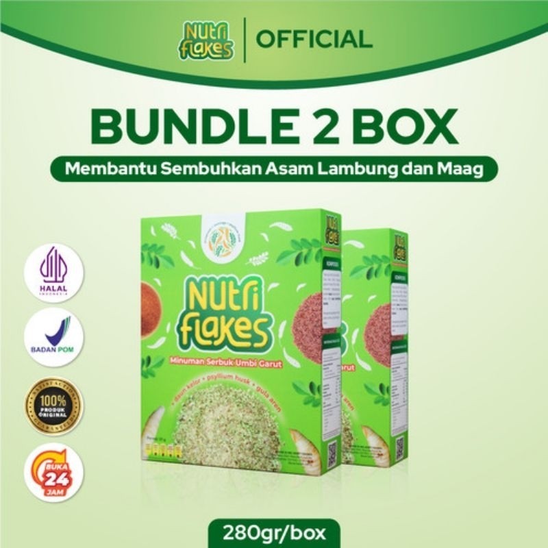 

Paket Diet Sehat 2 Box Nutriflakes - 100% Original Minuman Serbuk Umbi Garut Suplemen