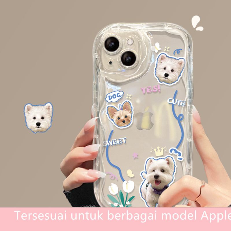 Cute！Line Dog Butter Handphone Soft Cover Case Untuk iPhone 15 Pro Max iPhone 11 12 14 13 Pro Max XR