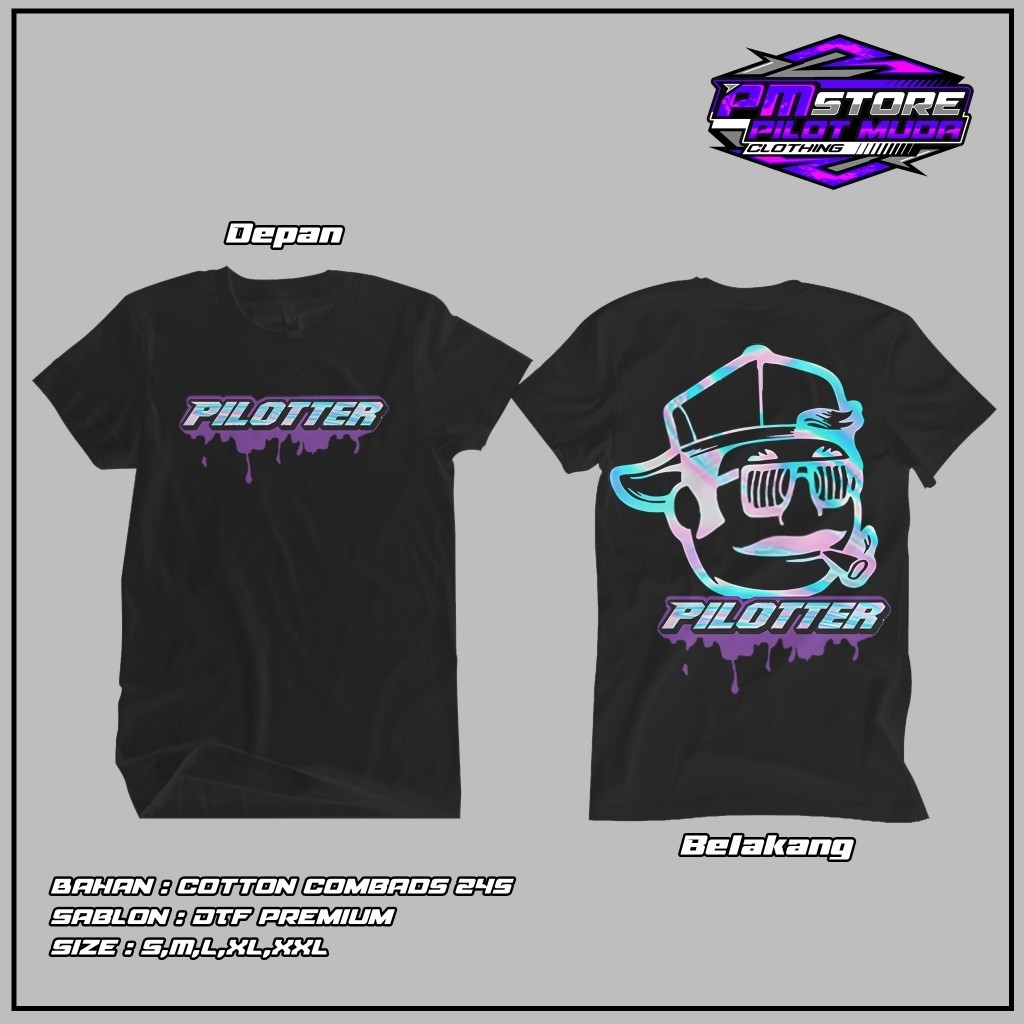 [Bisa COD] Kaos Pilotter Logo Reflective Original Merchandise | Kaos Katun 24s Asli | Baju Kaos Vira
