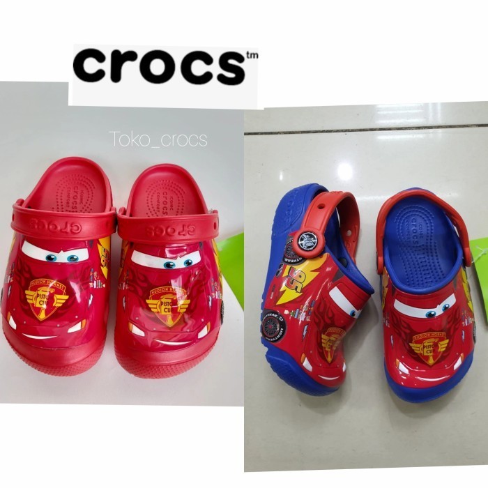 ✨BEST✨ -Crocs Anak Cars Lampu / Crocs Anak Cars Led - Merah, 24