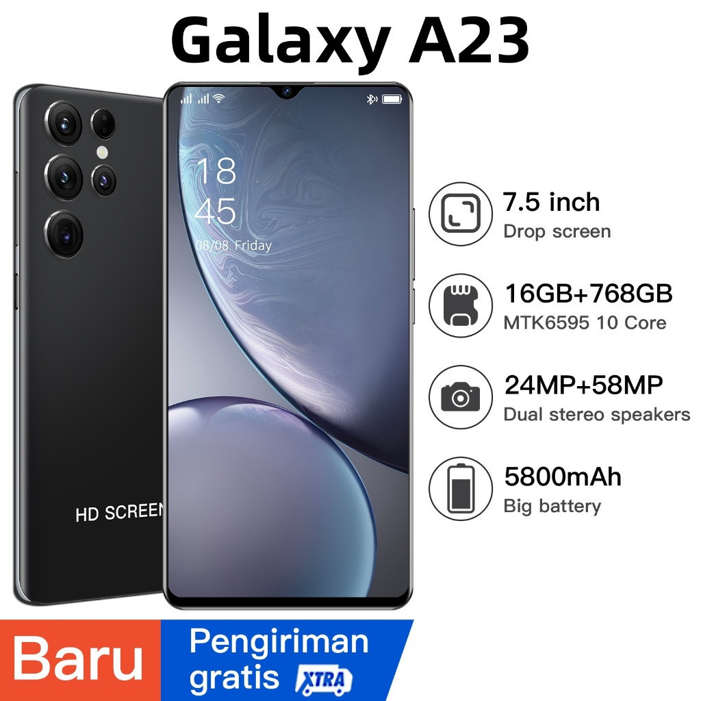 【Garansi Resmi+BOD】hp Galaxy  A23 5G / S23 Ultra + 5G 16GB+512GB NFC 7.5"QHD AMOLED Dynamic 2X 1-120