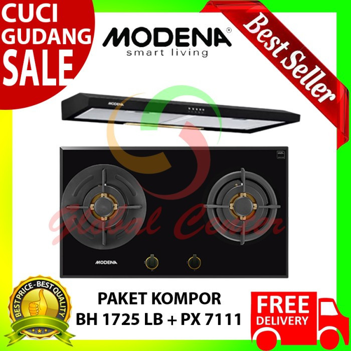 PAKET KOMPOR TANAM MODENA BH 1725 LB & COOKER HOOD PX 7111