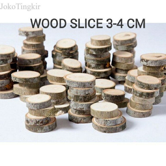 

WOOD SLICE 3-4 CM SLICE CHIPS POTONGAN KAYU LOG WOODEN CRAFT DEKORASI murah