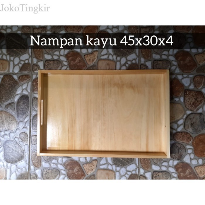 

Baki Kayu/ Nampan Kayu Jumbo 30x45x4cm pegangan datar murah