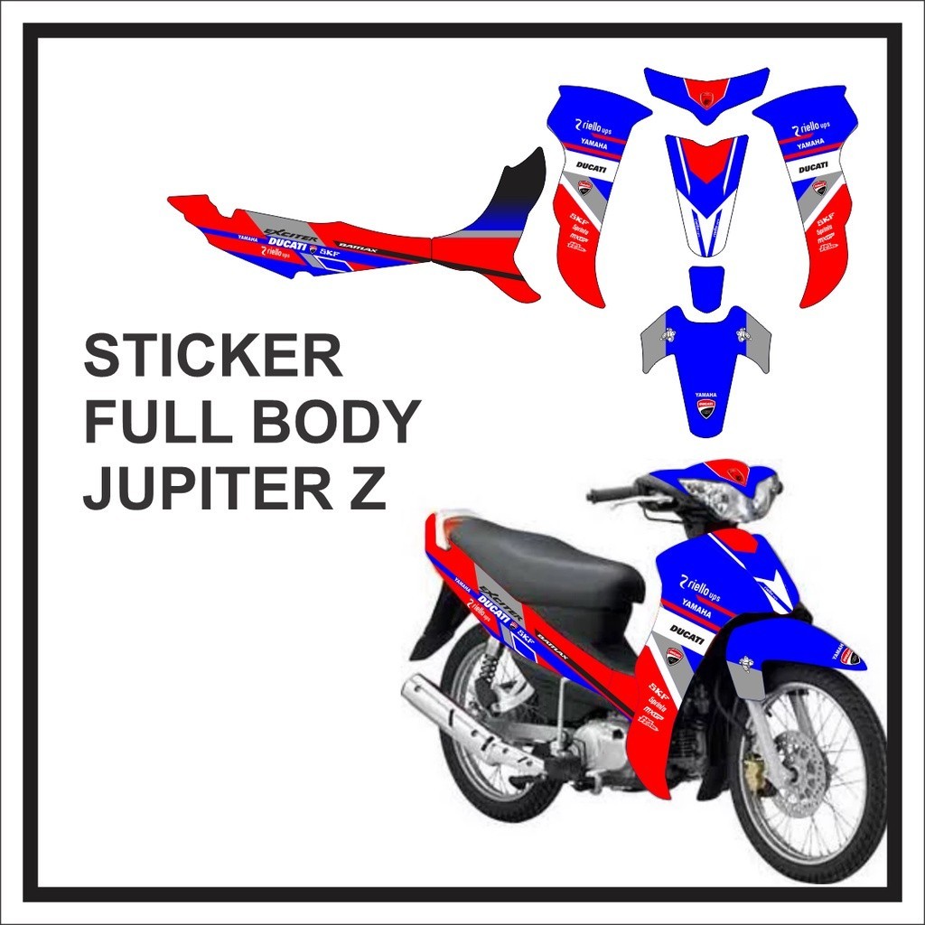 Decal Stiker Striping Sticker Setiker Variasi Aksesoris MOTOR YAMAHA JUPITER Z BURHAN FULL BODY FULL