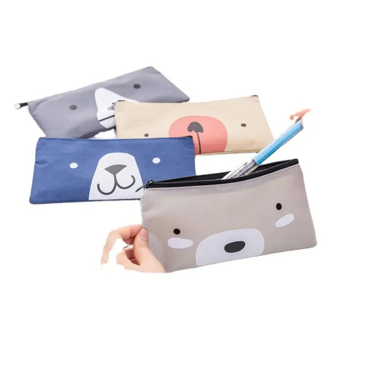 

[FP] Tempat Pensil Bahan Kanvas Karakter Hewan Lucu Dompet Pouch Serbaguna kotak pensil serbaguna organizer